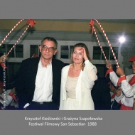 Krzysztof Kieslowski and Grazyna   Szapolowska =San Sebastian Film Festiwal 1988